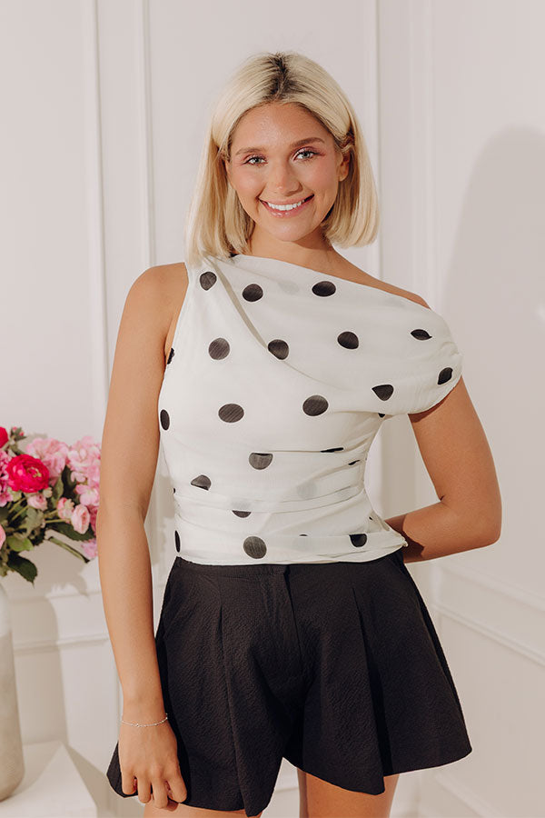 Champagne Toast Asymmetrical Ruched Top