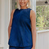 Denim Daydream A-Line Top in Dark Wash Image - 1
