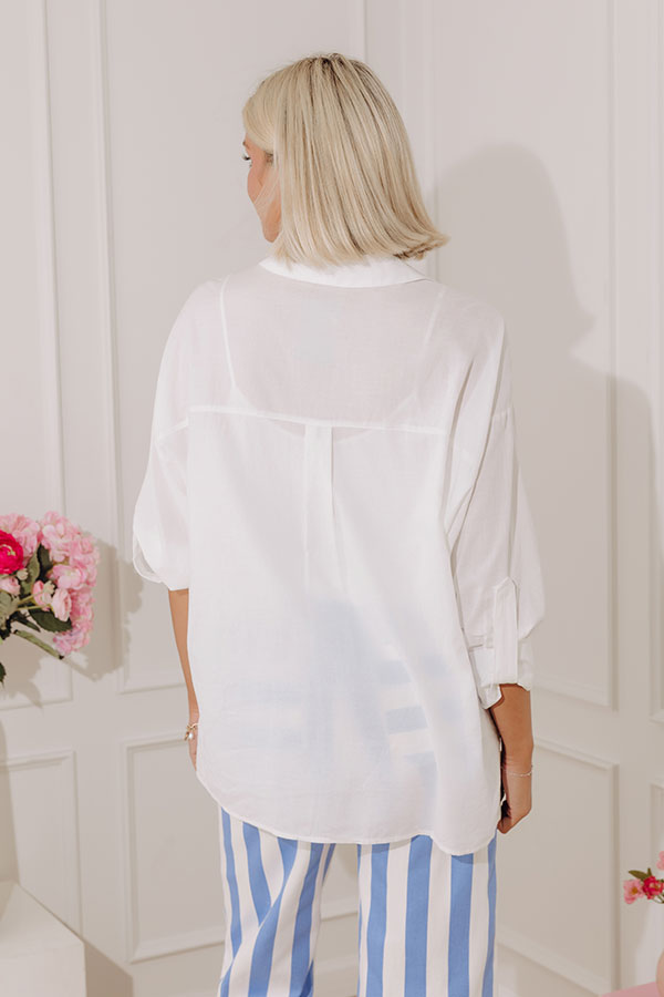 Malibu Beach House Oversized Button Up Top Image - 3