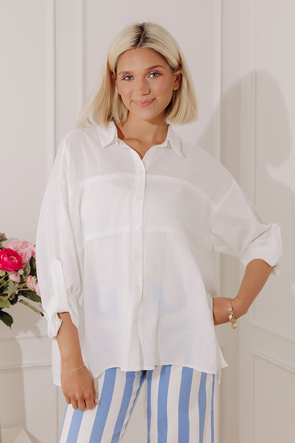 Malibu Beach House Oversized Button Up Top