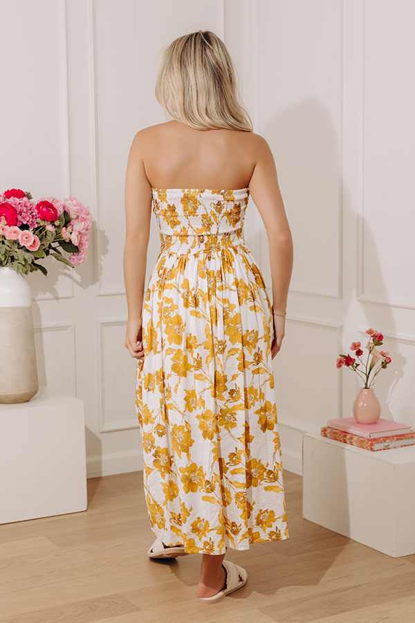 Wildflower Escape Midi Dress in Mustard Image - 4