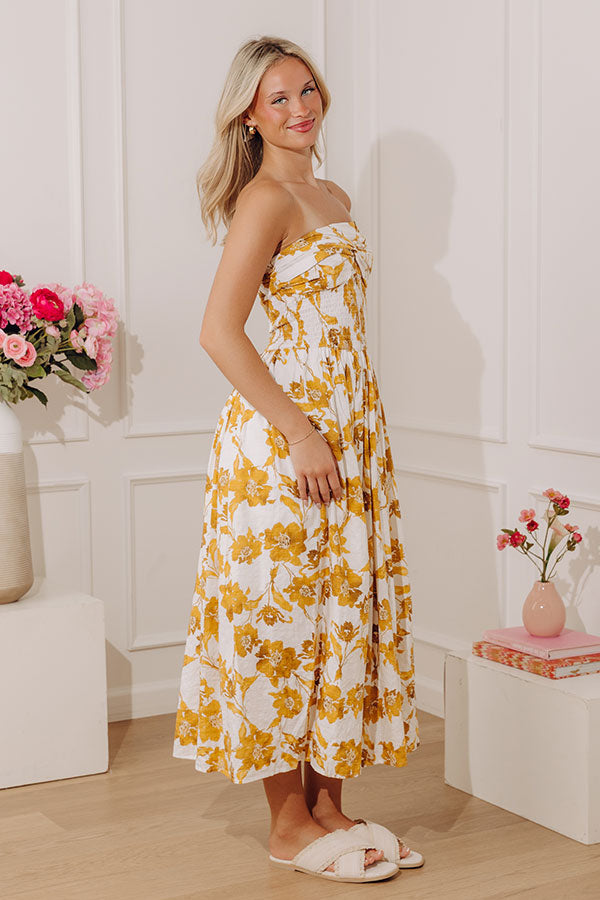 Wildflower Escape Midi Dress in Mustard Image - 3
