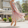 Playful Personality Color Block Stripe Maxi Dress in Seaglass Image - 1