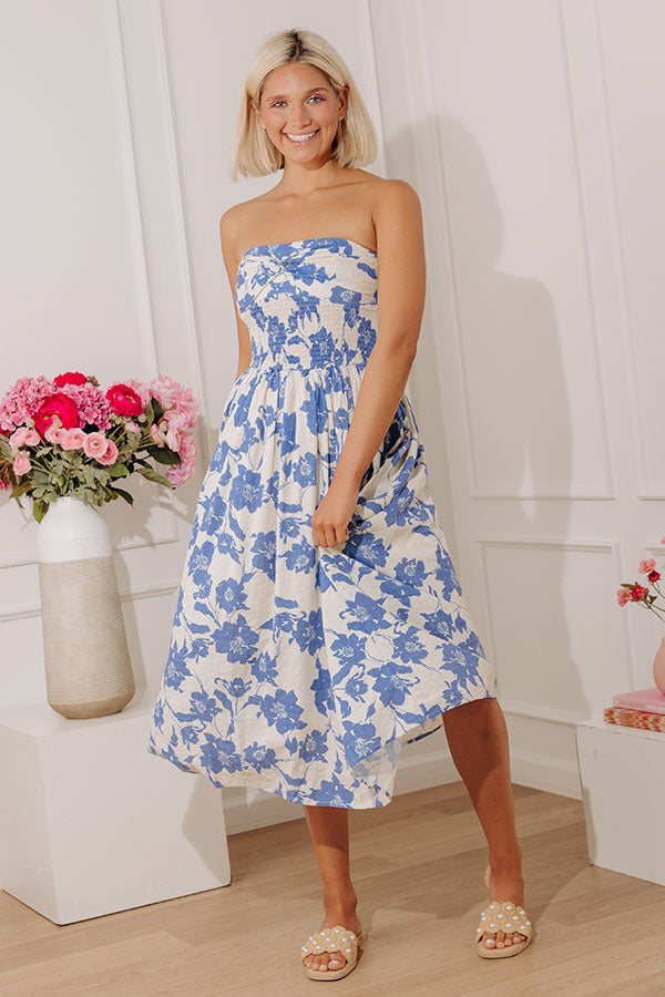 Wildflower Escape Midi Dress in Blue Image - 2