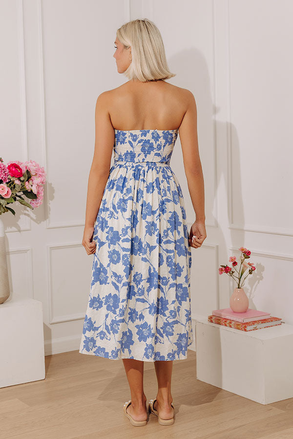 Wildflower Escape Midi Dress in Blue Image - 4