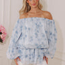 Watercolor Whimsy Off Shoulder Floral Tunic Top Image - 1