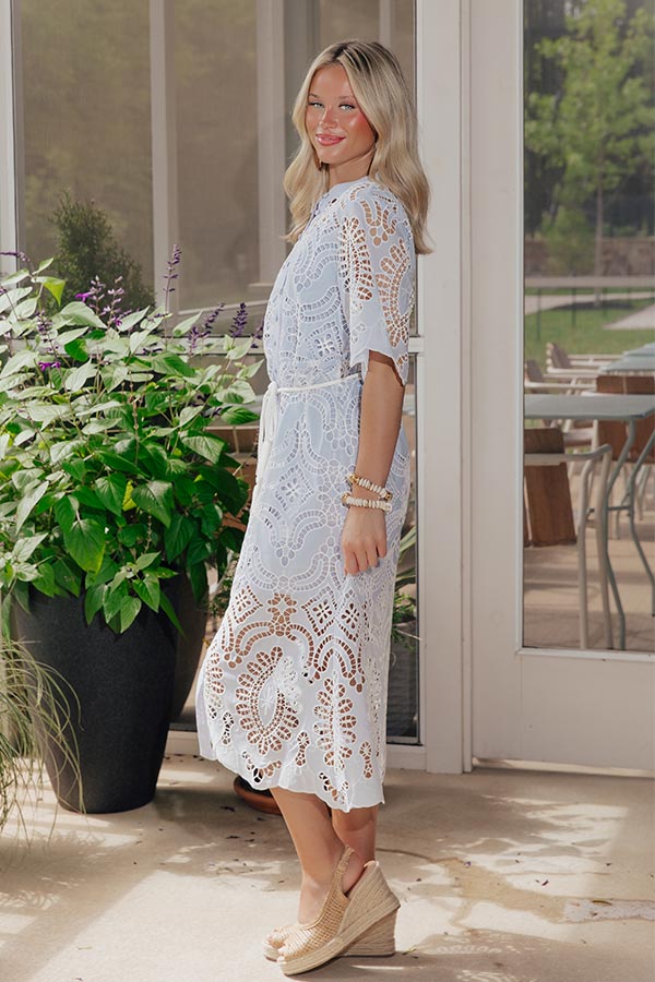 Estate Stroll Lace Midi Dress Image - 2