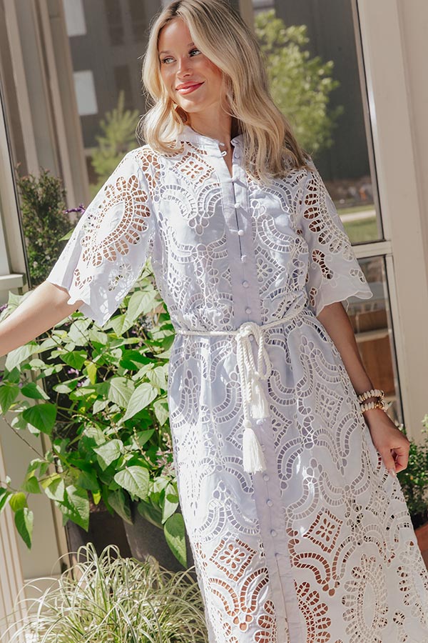 Estate Stroll Lace Midi Dress Image - 4