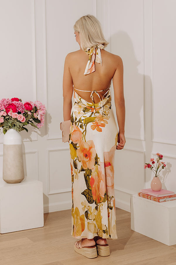 Garden Reverie Satin Maxi Dress Image - 5