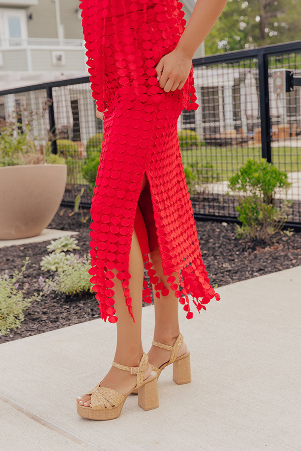 Salsa For Two High Waist Fringe Midi Skirt Image - 3