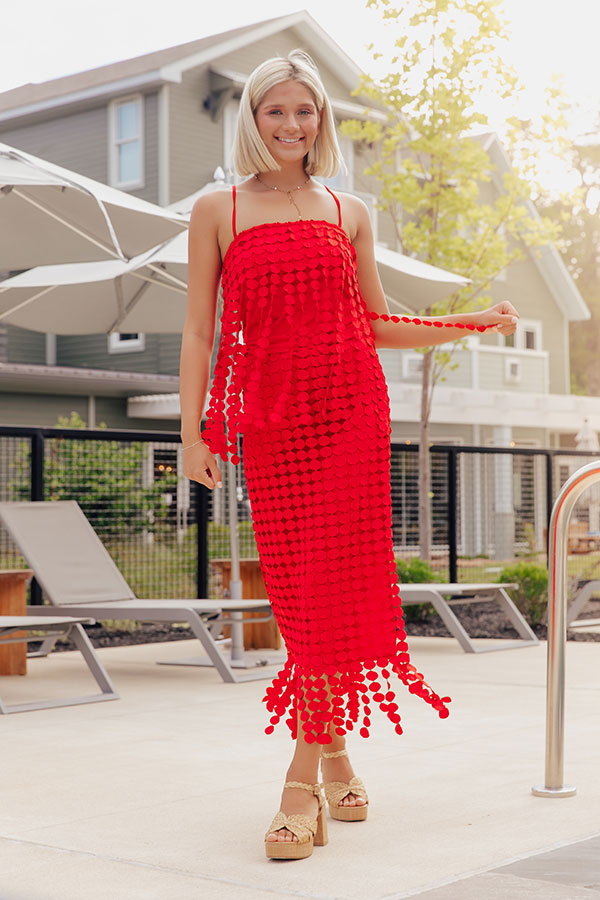 Salsa For Two High Waist Fringe Midi Skirt Image - 1