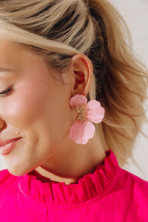 Blooming Personality Earrings in Pink Image - 2