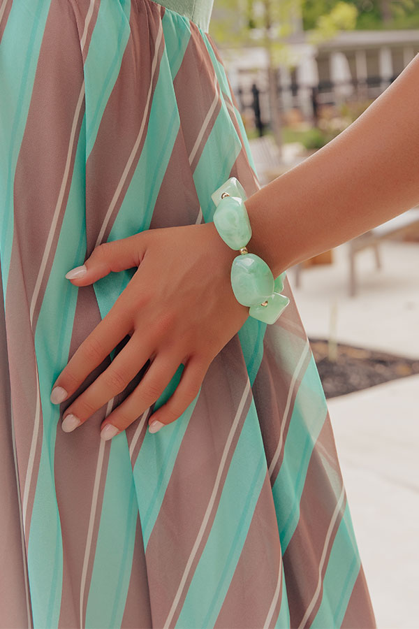 Color Pop Stretch Bracelet in Seaglass