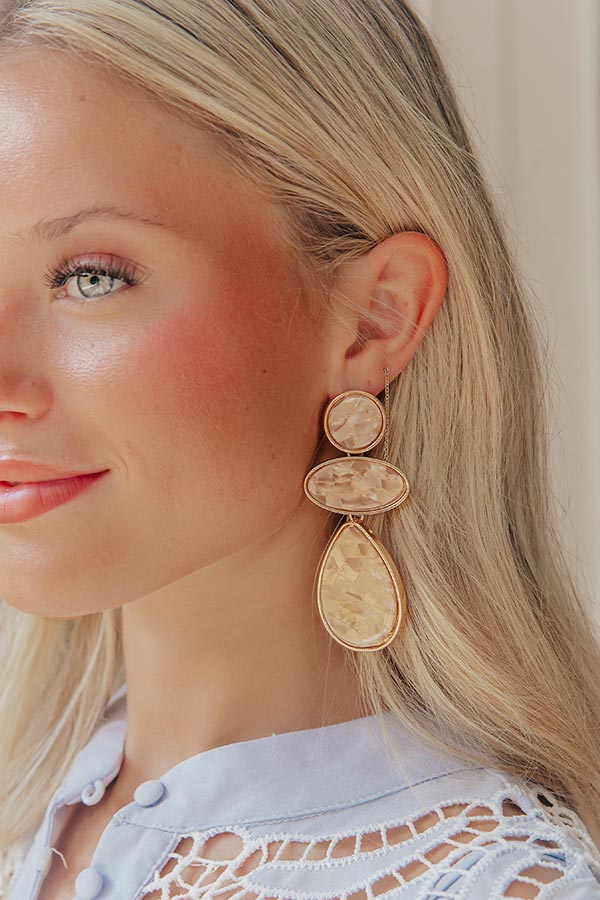 Champagne Cascade Drop Earrings in Mocha Image - 1