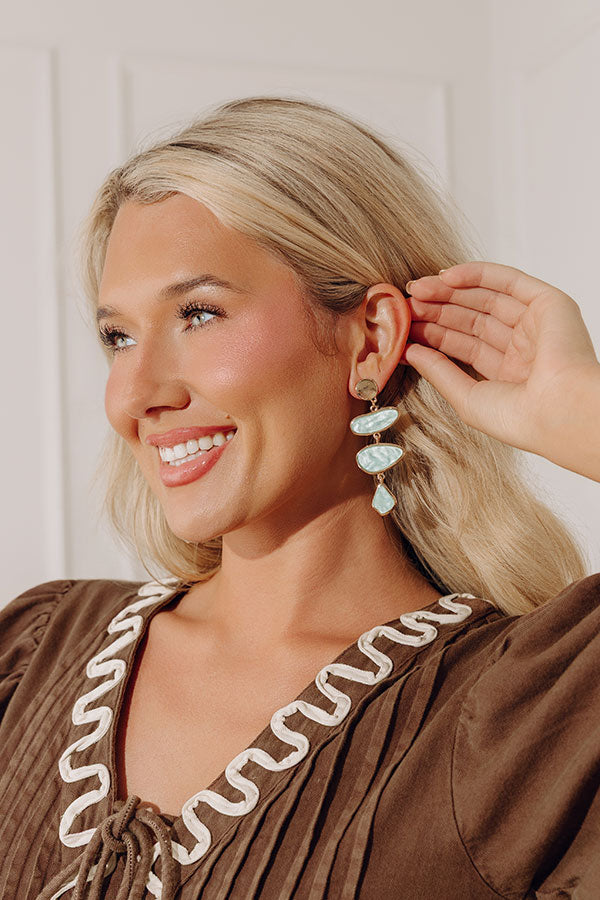 Bungalow Bound Drop Earrings in Aqua Image - 1
