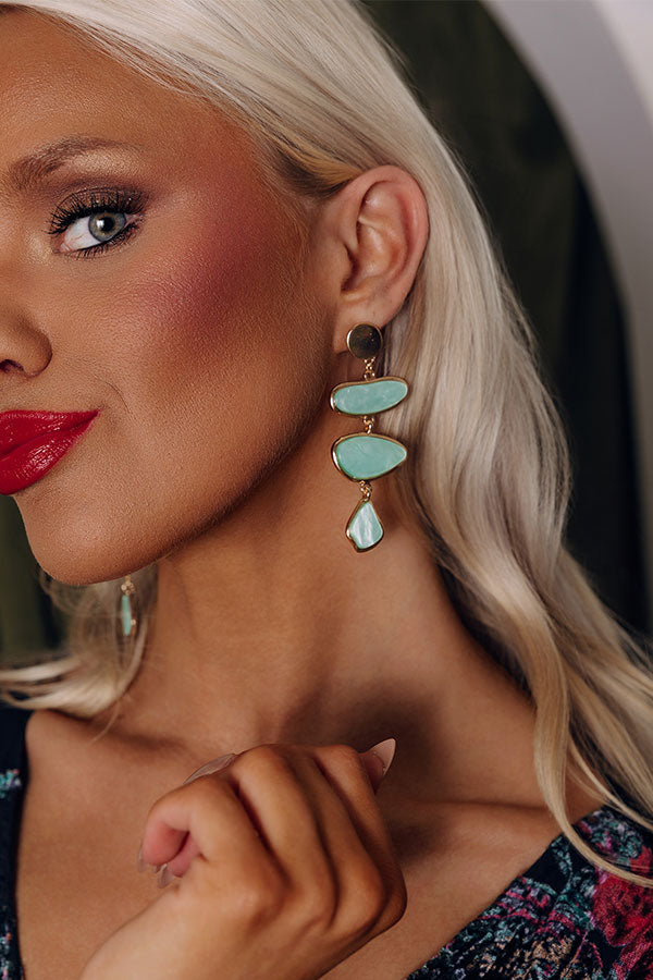 Bungalow Bound Drop Earrings in Aqua Image - 1