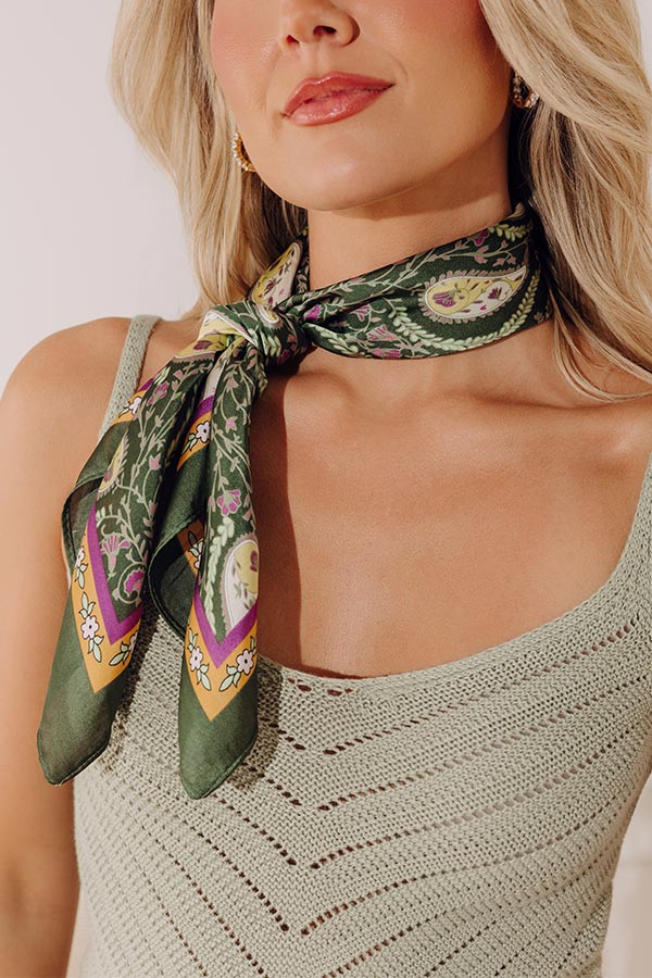 Vacay Ready Floral Satin Hair Scarf Image - 1
