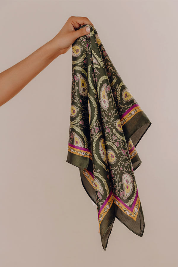 Vacay Ready Floral Satin Hair Scarf Image - 1