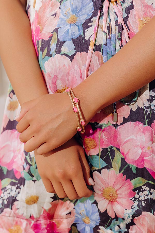 Amalfi Muse Bangle Bracelet Set in Pink Image - 1