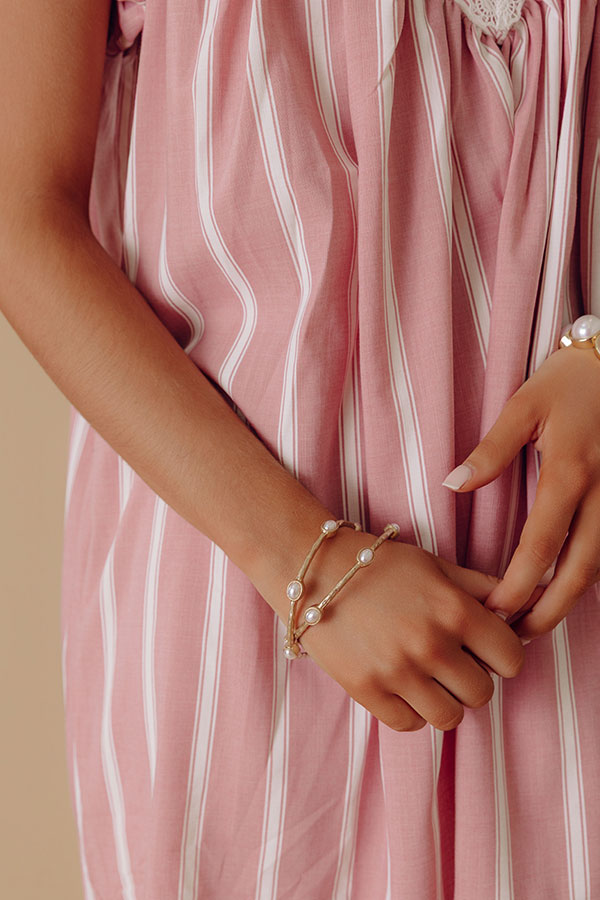 Amalfi Muse Bangle Bracelet Set in Pearl Image - 1