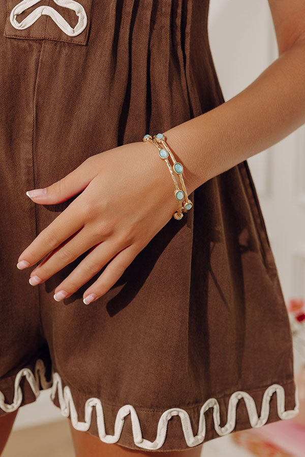 Amalfi Muse Bangle Bracelet Set in Seaglass Image - 1