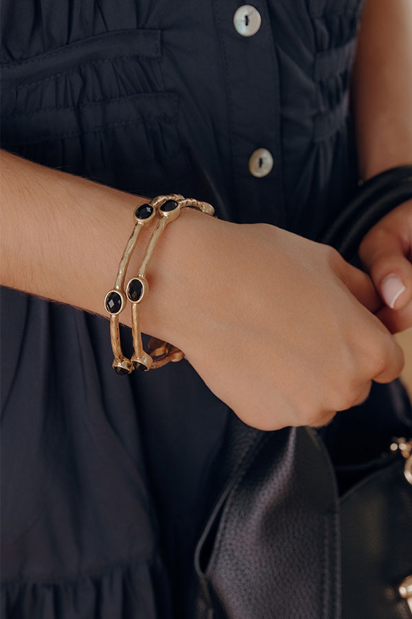 Amalfi Muse Bangle Bracelet Set in Black Image - 1