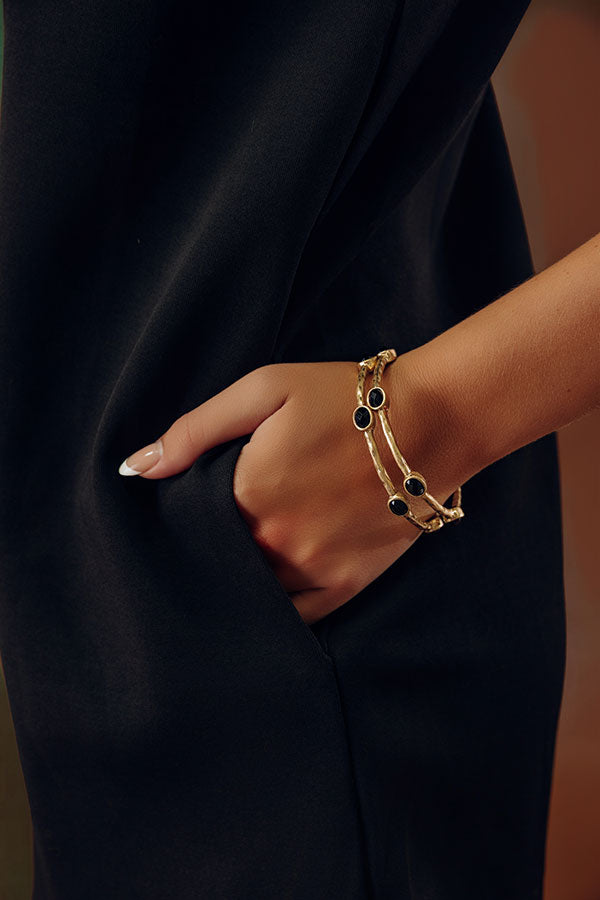 Amalfi Muse Bangle Bracelet Set in Black Image - 1