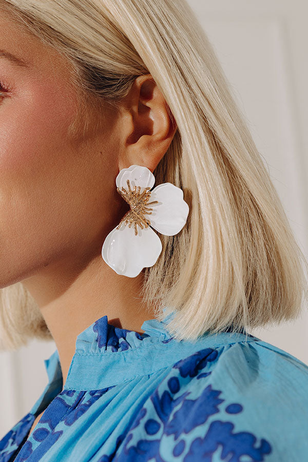 Blooming Personality Earrings in White Image - 2