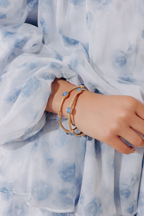 Amalfi Muse Bangle Bracelet Set in Ocean Blue Image - 1