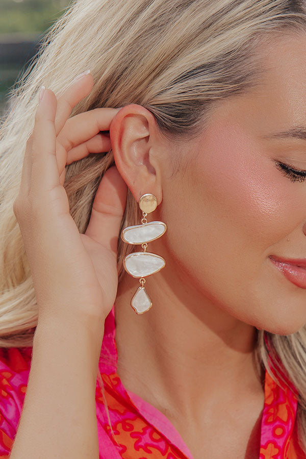 Bungalow Bound Drop Earrings in White Image - 2