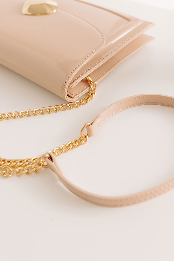 Evening Out Patent Clutch in Natural Image - 3