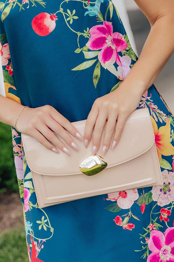 Evening Out Patent Clutch in Natural Image - 1