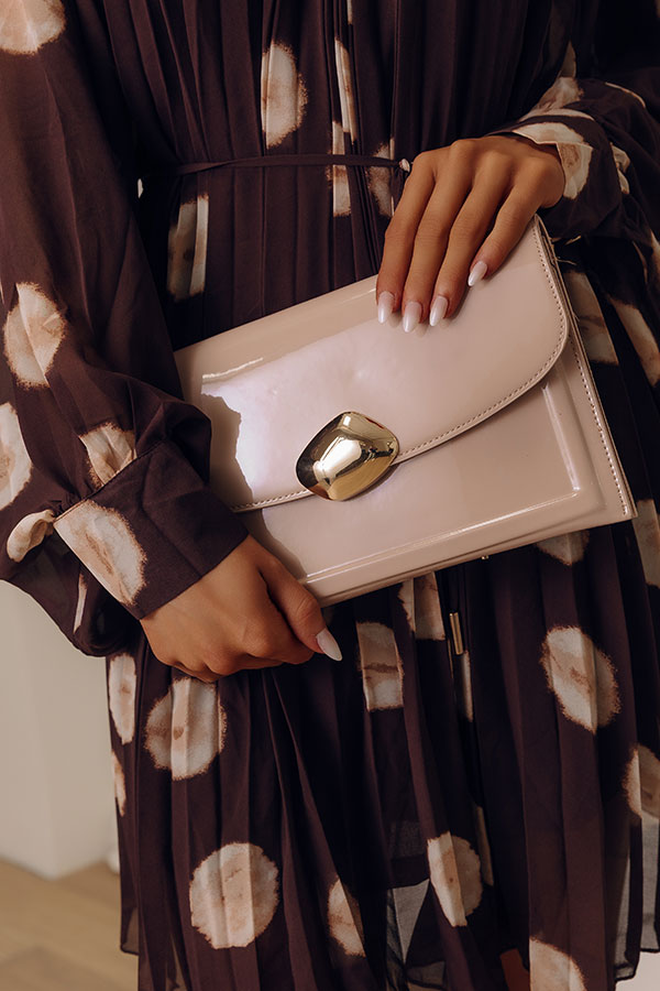Evening Out Patent Clutch in Natural Image - 1