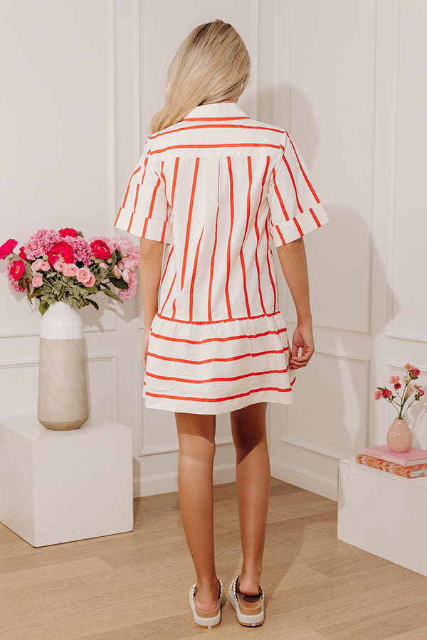 Yacht Day Stripe Mini Dress in Scarlet Image - 4