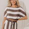 Ocean Front Views Stripe Top in Espresso Image - 1