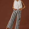 The Sabine High Waist Stripe Wide Leg Pants in Black Image - 1