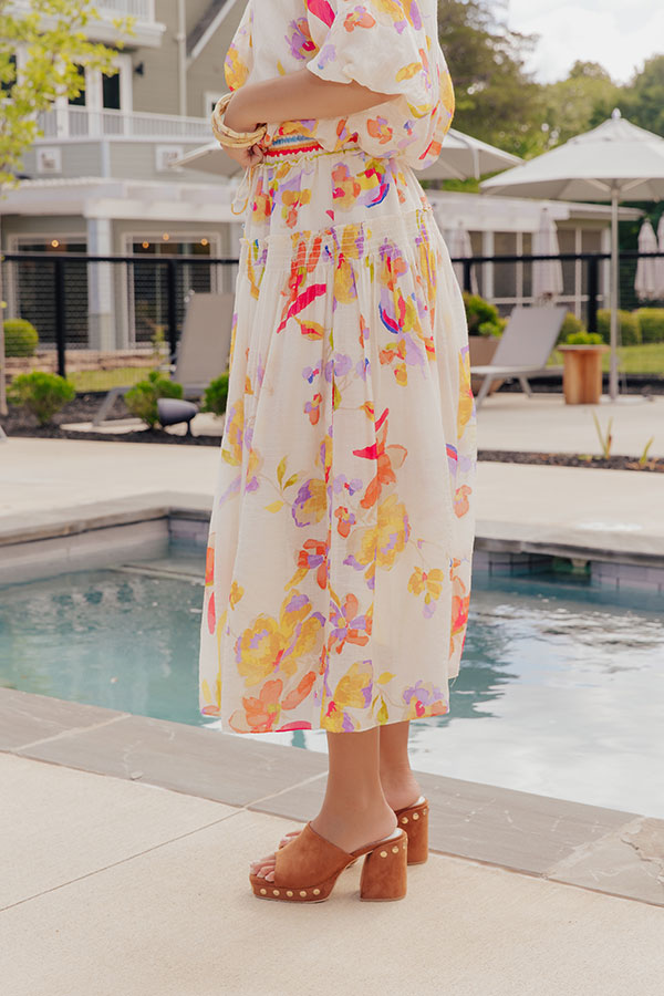 Vineyard Brunch High Waist Midi Skirt Image - 3