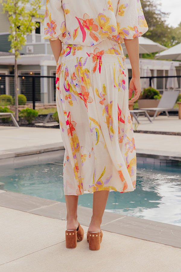 Vineyard Brunch High Waist Midi Skirt Image - 4