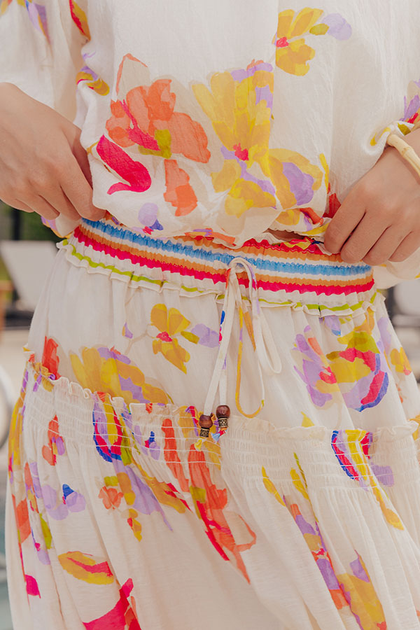 Vineyard Brunch High Waist Midi Skirt Image - 2