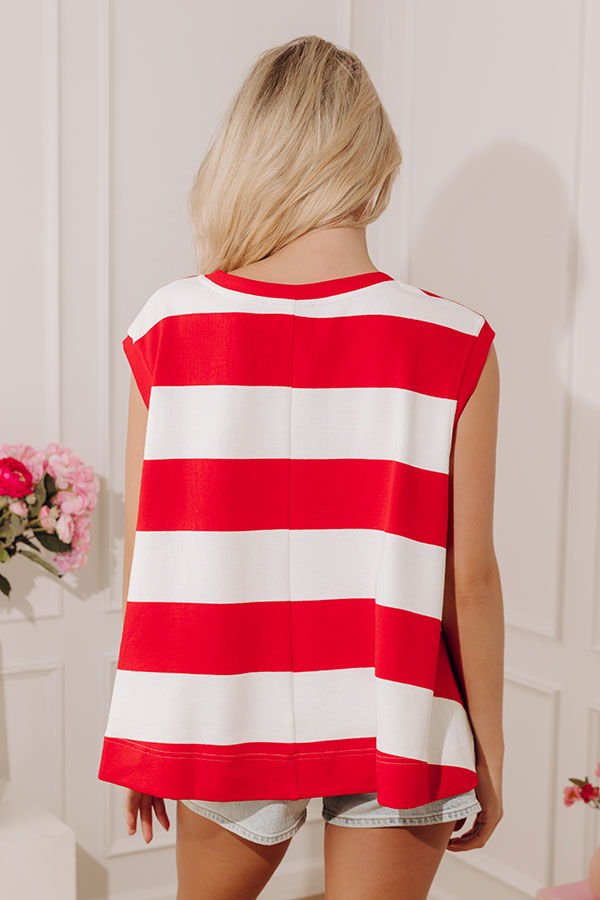 Nautical Season Oversized Stripe Top Image - 4