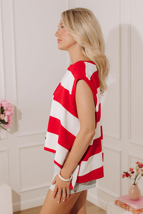 Nautical Season Oversized Stripe Top Image - 3