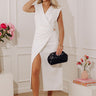 Prosecco Sippin' A-Line Midi Dress in White Image - 1