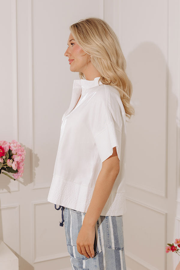 Modern Muse Button Down Top in White Image - 3