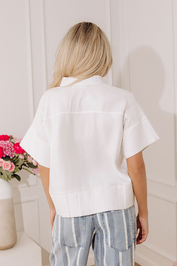 Modern Muse Button Down Top in White Image - 4