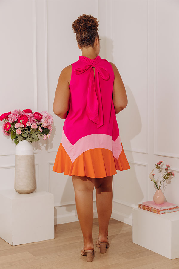Sunset Social Color Block Mini Dress Curves – Impressions Online Boutique