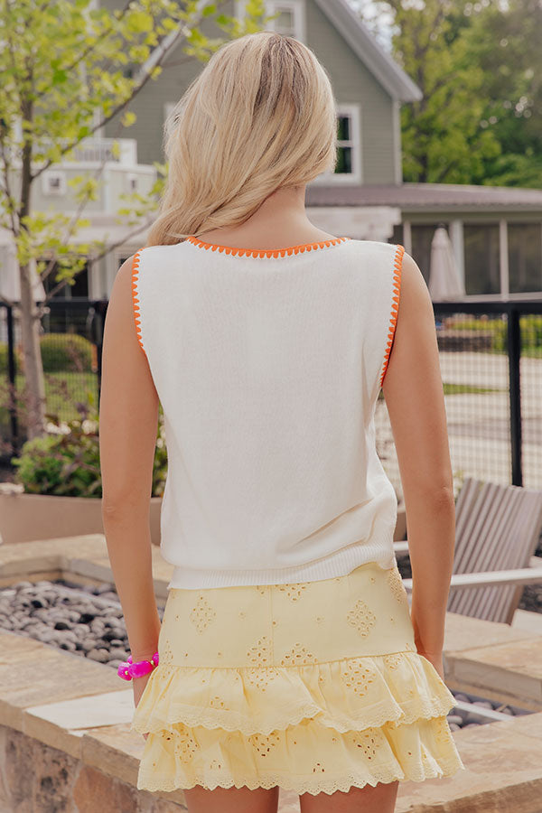 Citrus Chic Knit Embroidered Top Image - 4