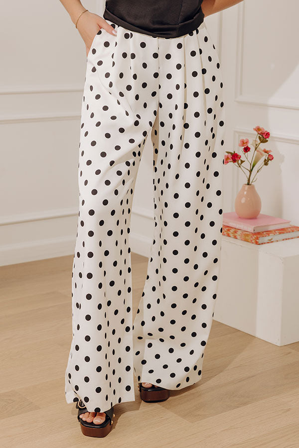 The Rina High Waist Pleated Polka Dot Pants