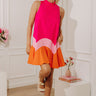 Sunset Social Color Block Mini Dress Image - 1