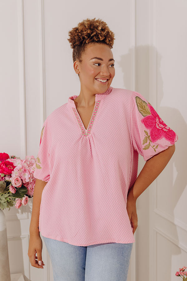 Blooming Beauty Embroidered Top Curves