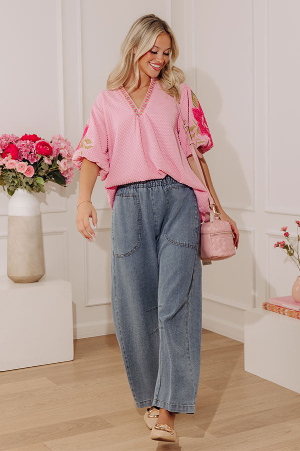 The Solenne High Waist Chambray Barrel Leg Pants Image - 2